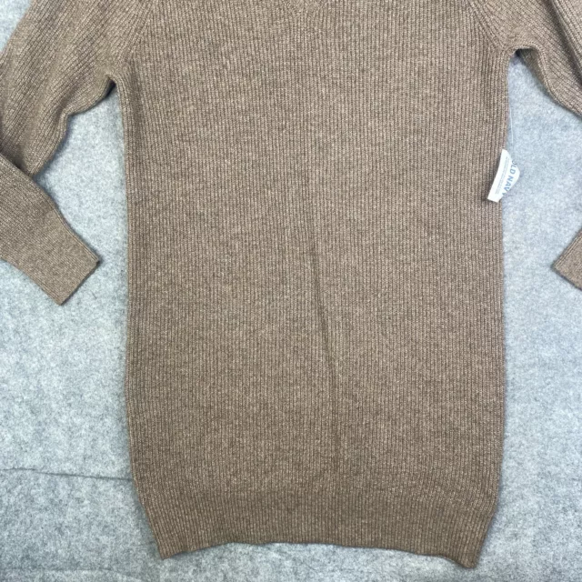 Old Navy Brown Long-Sleeve V Neck Sweater Shift Dress Size M 3