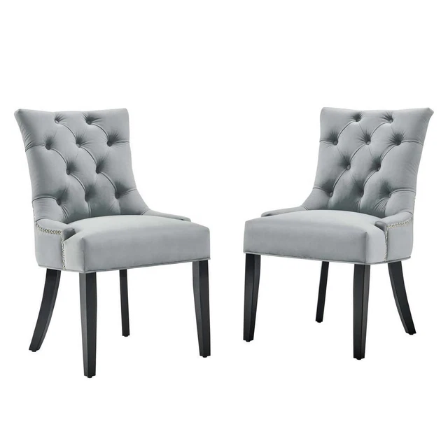 Regent Tufted Performance Velvet Dining Side Chairs - Set of 2