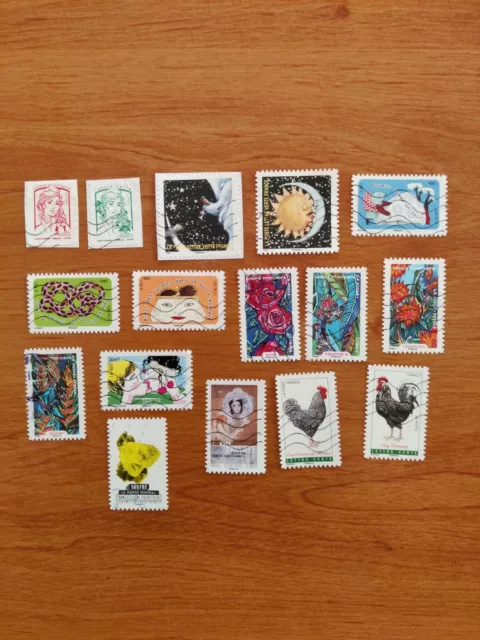 84 Timbres France Adhésif Oblitéré Différents 2015 Et 2016