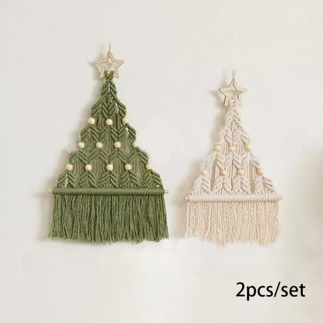 Christmas Tree Macrame DIY Kit for Beginners Hanging Ornaments for Holiday Decor