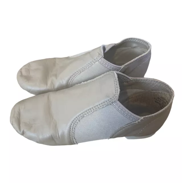 Children's Capezio Leather Tan Slip On Jazz Hip Hop Dance Split Sole Shoes 7m