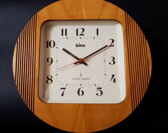 BINO Orologio da parete in legno Melody Quartz Vintage anni 80 Lorenz Design