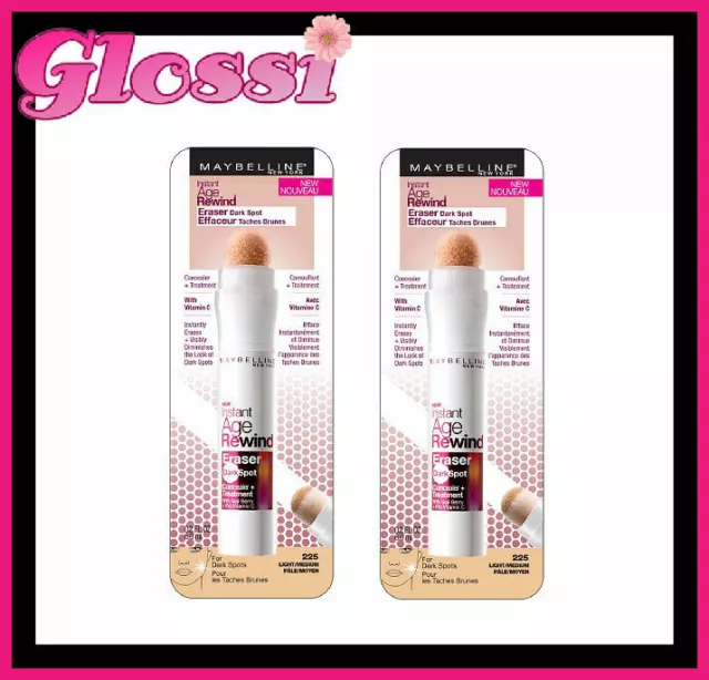 2 X Maybelline Instant Age Rewind Dark Spot Treatment Concealer 225 Light/Medium