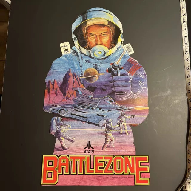 RARE Vintage 1982 Atari Cardboard Die Cut Battlezone ARTFAIRE Double sided
