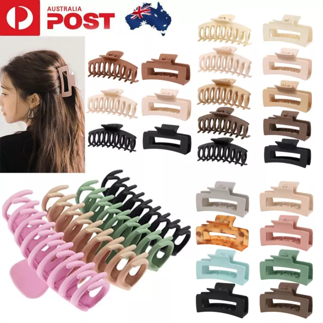 4-10PCS Women Claw Clip Tough Multicolor Plastic Hair Claw Large Hair Clips Crab