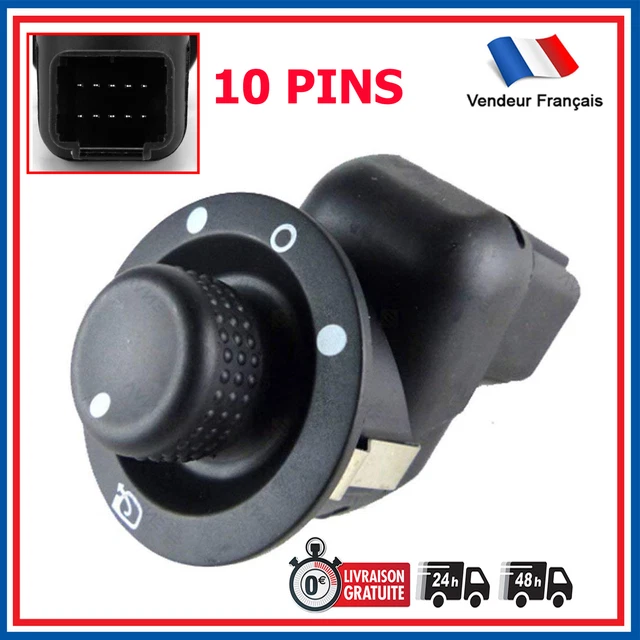 Bouton Commande Réglage Rétroviseur Rabattable pour Clio 3 Megane 2 Kangoo Zoé