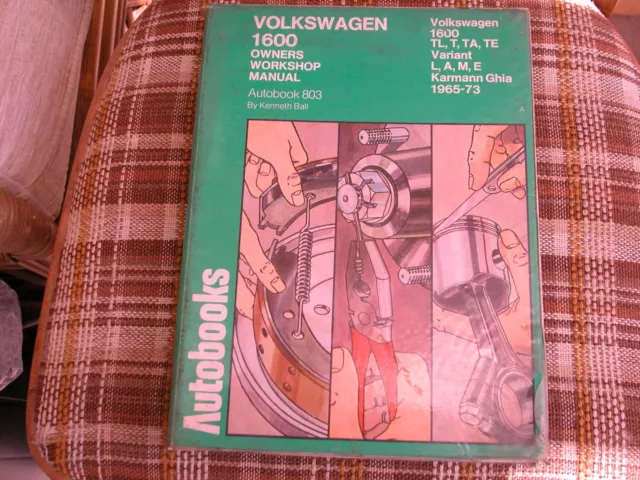 Autobooks Owners Workshop Manual no 803. Volkswagen 1600 Variant/Ghia 1965-73