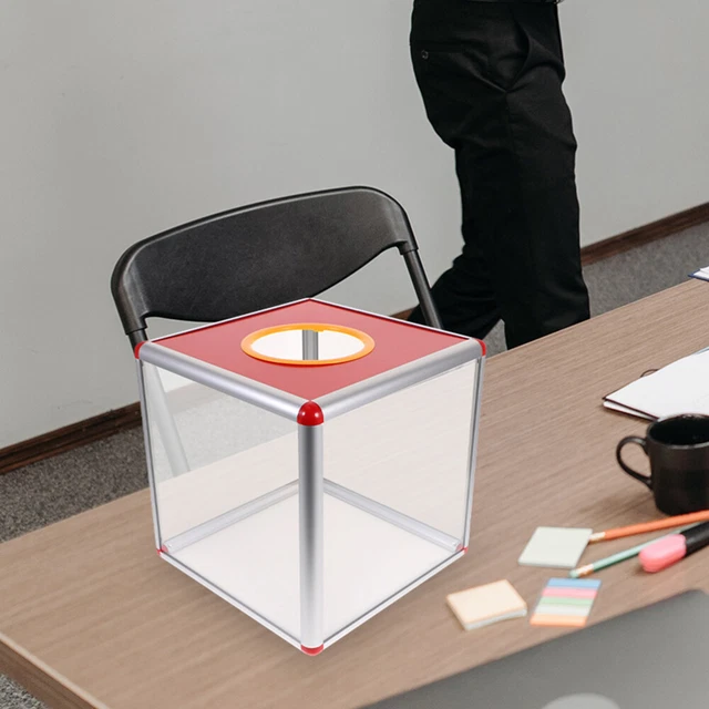 Boîte De Loterie Transparente Avec Cadre Aluminium 30x30 Cm - Pour Tombola, Vote, Donation - Événements Et Jeux