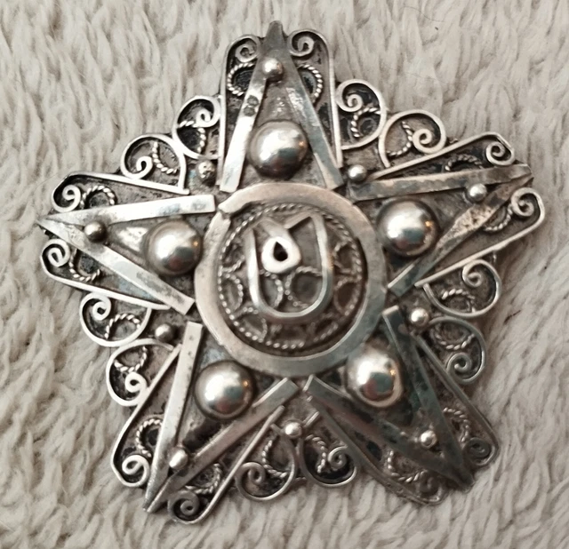 Broche Ancienne Filigrane – Argent Massif – Vintage – Bijou Sans Marque