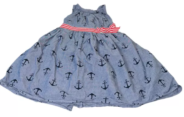 Good Lad Girls Sleeveless Dress Size 5 Chambray Anchors Nautical