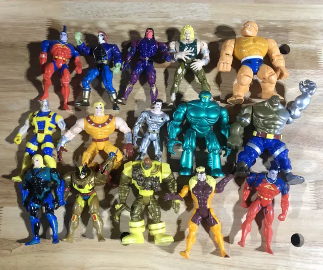 Vintage Marvel X-Men Steel Mutants Mini Figures Toy Biz 1994 Die-Cast Lot of 15
