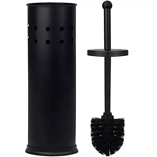 Toilet Brush and Holder w/ Long Stainless Steel Handle for Bathroom Toilet Bowl