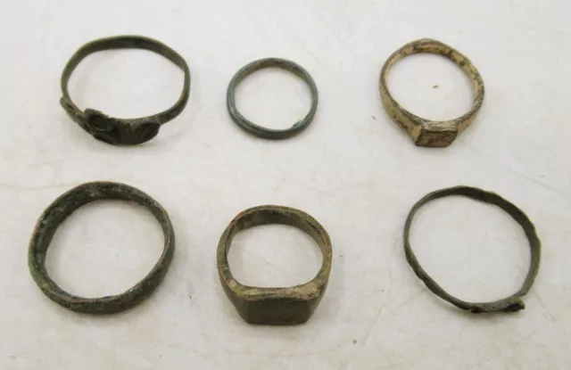 A11 Lot Of Ancient Roman To Medieval Bronze Rings Authentic Ancient Artifacts