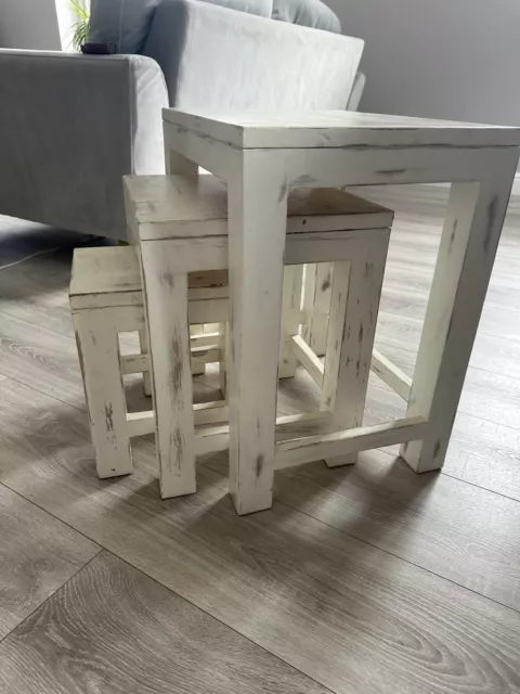 Solid Oak Wood Nest Tables