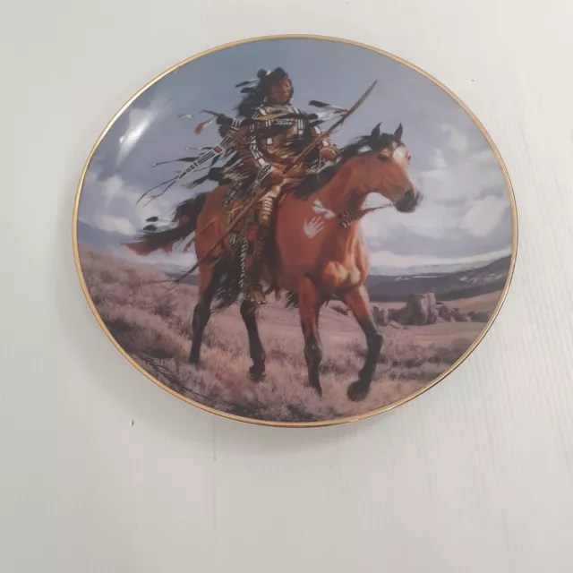 FRANKLIN MINT Native American Collector Plate  Proud Hunter