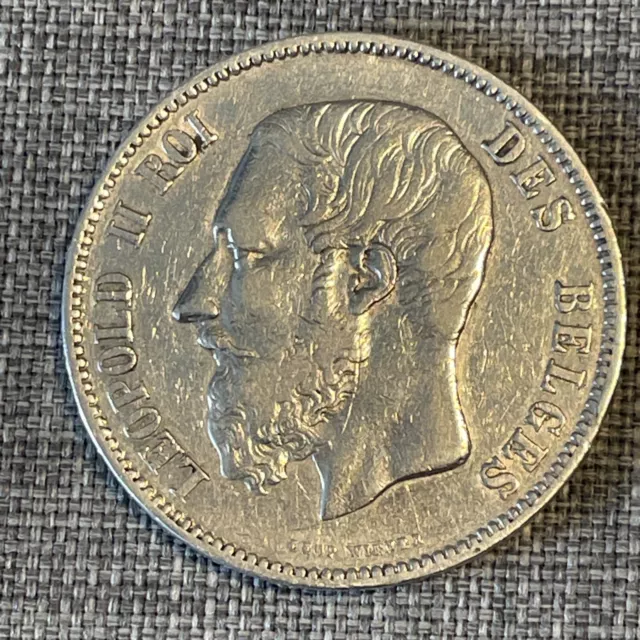 5 Francs Argent Léopold II 1869