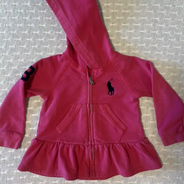 Ralph Lauren Jumper Hoodie Size 1 ( 18months ) Pink Girls Designer Baby