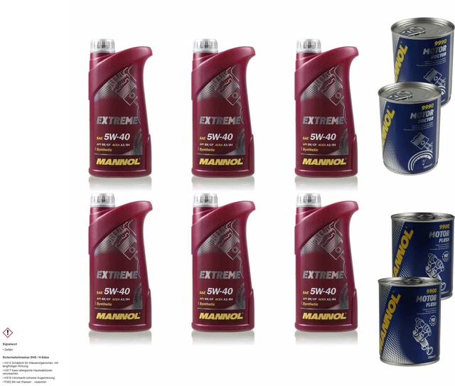 MANNOL EXTREME 5W-40 5L + MANN-FILTER - Kit Filtro Aria, Abitacolo E Olio Per Auto - Olio Motore E Filtri Originali