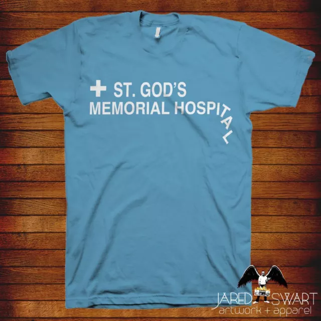 Idiocracy T-shirt "St. God's Hospital" inspired by Mike Judge classic 2006 movie