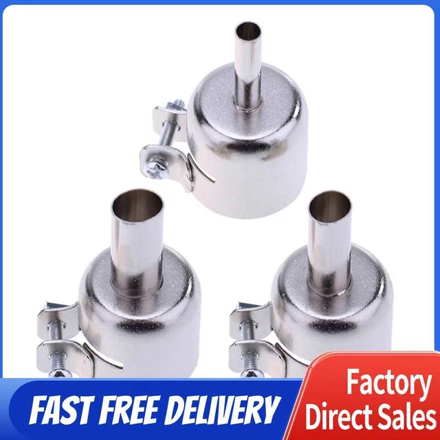 3pcs Stainless Steel Hot Air Nozzles for 858D 878D 898D Soldering Station