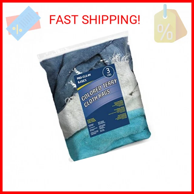 Pro-Clean Basics A99400 Terry Cloth Rags, Assorted Colors, Assorted Sizes, Cotto