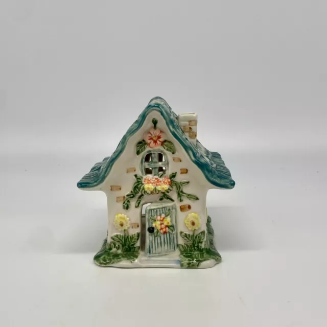 Ceramic Fairy Garden Cottage Tea Light Candle Holder Cottagecore Dopamine Decor