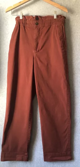 Madewell Paperbag Tapered Size 4 Pants in Copper Rust High Rise Brown Baggy