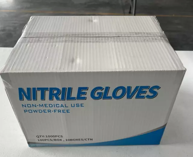 NIB-MEDIUM-Nitrile Gloves Case of 1000 Non-Medical Use Size: MEDIUM