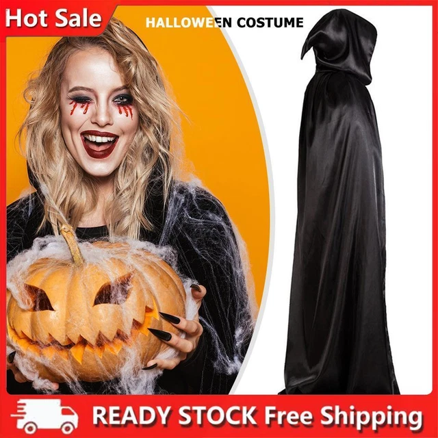 Cosplay nero Mantello della Morte divertente mago strega spaventoso per costume Transilvania