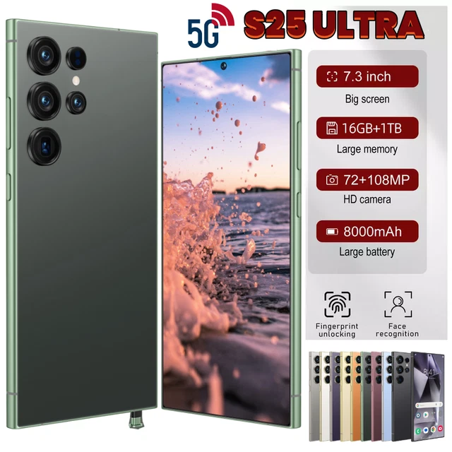 NEW S25 ULTRA Android 14 7.3" Smartphone Unlocked Mobile Phones Dual