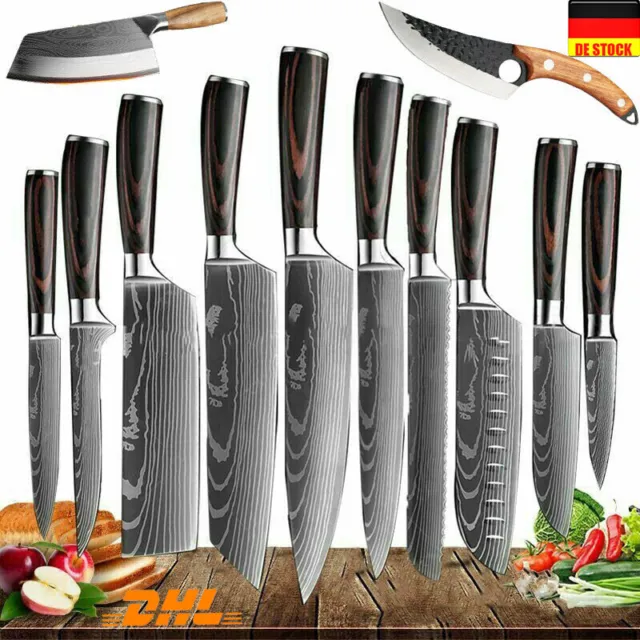 Profi Küchenmesser Kochmesser Set Japanisches Damaskus Edelstahl Scharf Messer