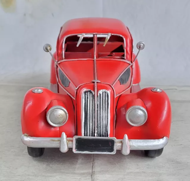 1930s Red Gangster Car - Tin Metal Car - Red & Black Vintage Look Toy Classic NR 2