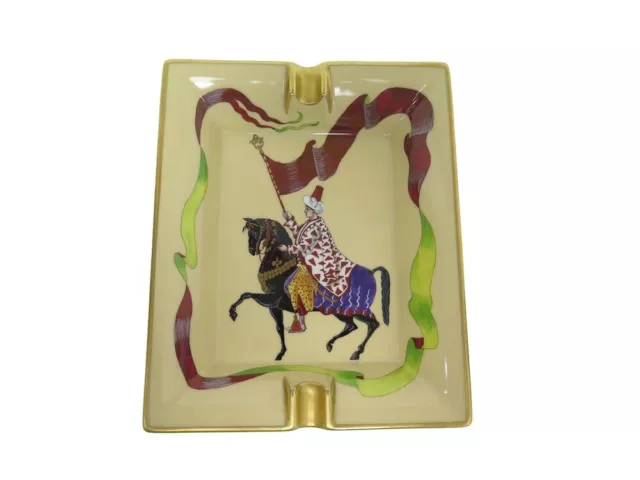 Cendrier Hermes Vide Poche Cheval Cavalier En Porcelaine Beige Ashtray 590€