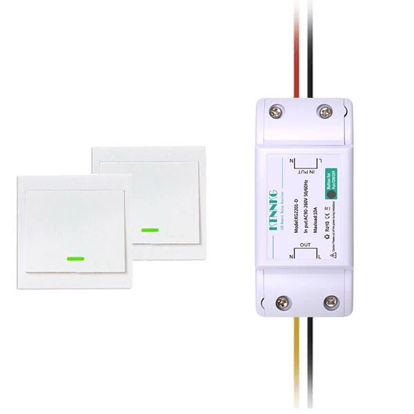 DIY WIRELESS ON/OFF Wall Switch 230V AC Receiver 433Mhz RF Light Switch ...