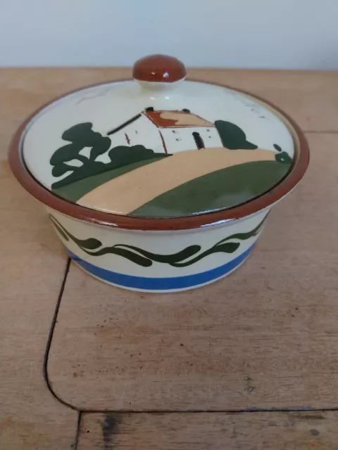 Vintage Royal Watcombe Torquay pottery butter dish