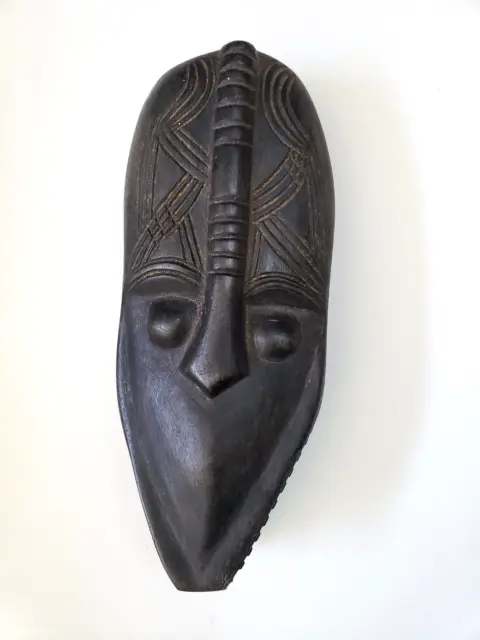 Vintage West African Tribal Mask Carved Wood Handmade