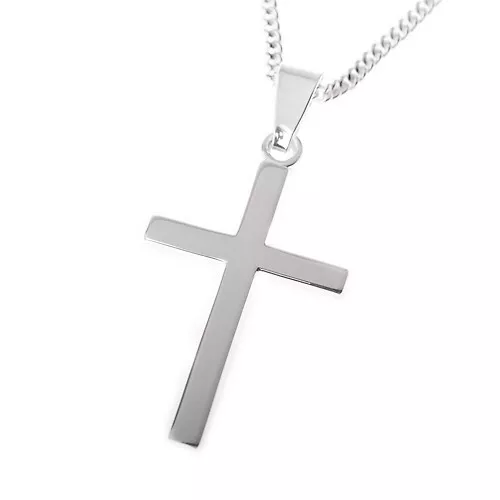 Kreuz Anhänger mit Kette!  925 Silber  Damen Herren Kinder schlicht Konfirmation