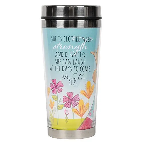 Proverbs 31 Woman Blue Sky Sketch 16 Oz. Stainless Steel Insulated Travel Mug