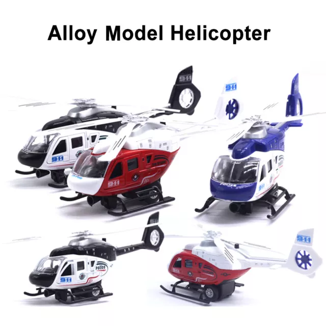 Realistic  Helicopter Plane Pull Back LED Music Model Kids Toy Gifts 3