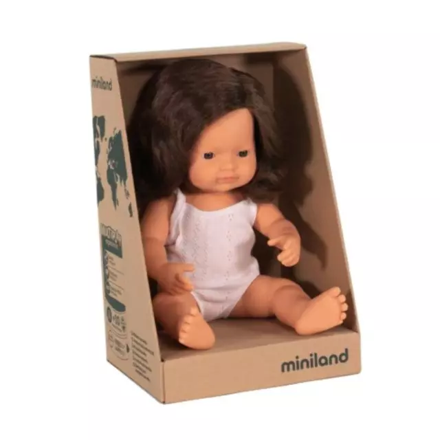 Miniland Doll - Anatomically Correct Baby Caucasian Girl Brunette