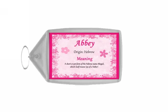 Abbey Personalised Name Meaning Keyring