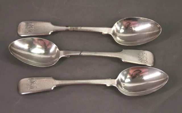 Victorian Sterling Silver Teaspoons x 3 Monogram London 1862 - Thames Hospice