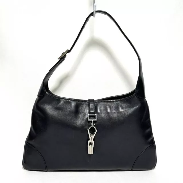Gucci Jackie Candesky Shoulder Bag Leather Black Authentic Used Very Good Japan