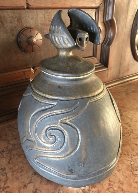 James Robinson Large Studio Pottery Owl  Ceramic Urn