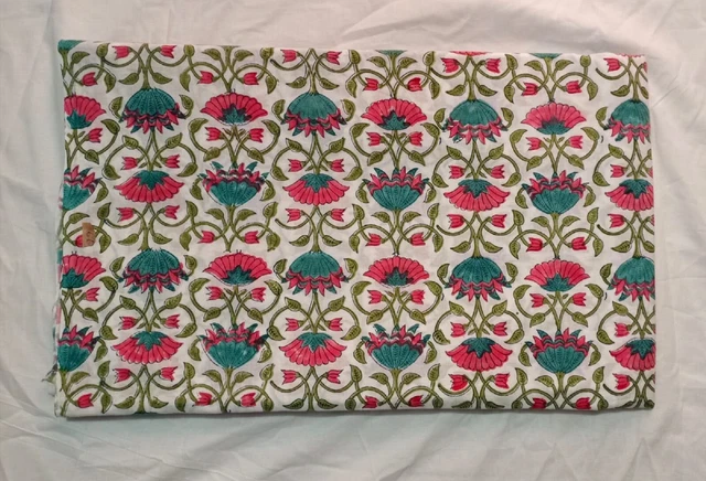 Artisanat Collection Vêtement Indien Coton Main Bloc Tissu Imprimé Course Loose