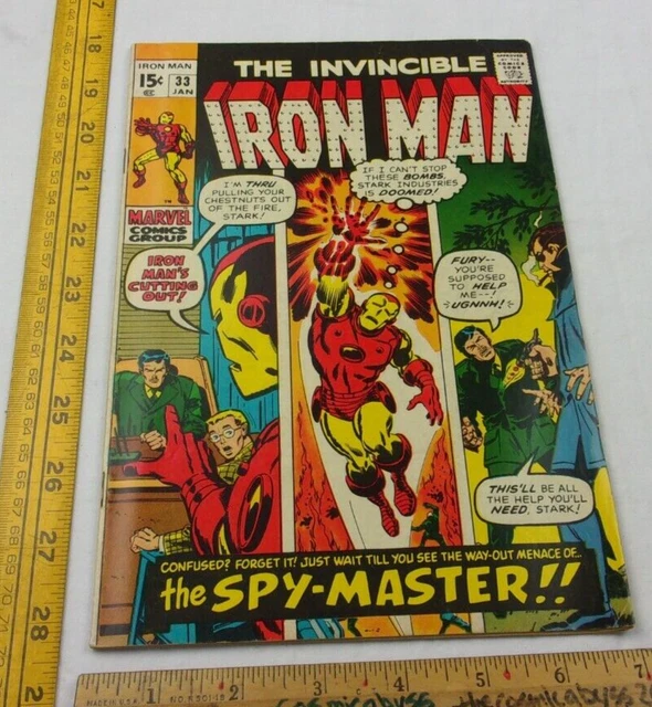The Invincible Iron Man #33 comic book F 1970s 1st Spymaster