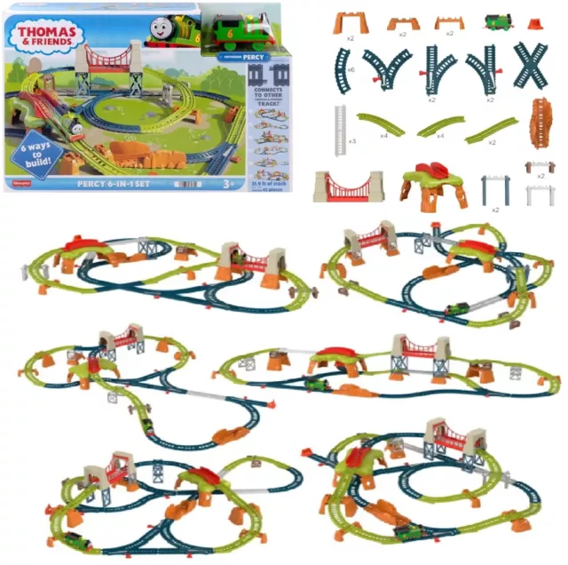Thomas & Friends Trackmaster Percy 6-in-1 Ages 3+ Toy Train Track 42 Pieces Race