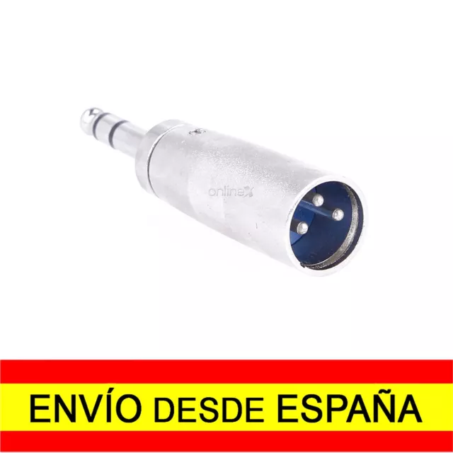 Adaptador para Micrófono XLR 3 Pin Macho a Jack 6,35 mm Macho a3434