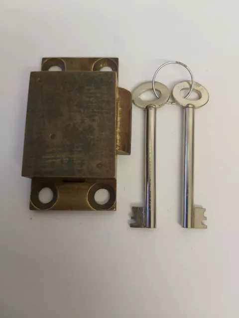 Original 4 Lever Wall Post Box Back Door Lock with Two Key's Very Rare.
