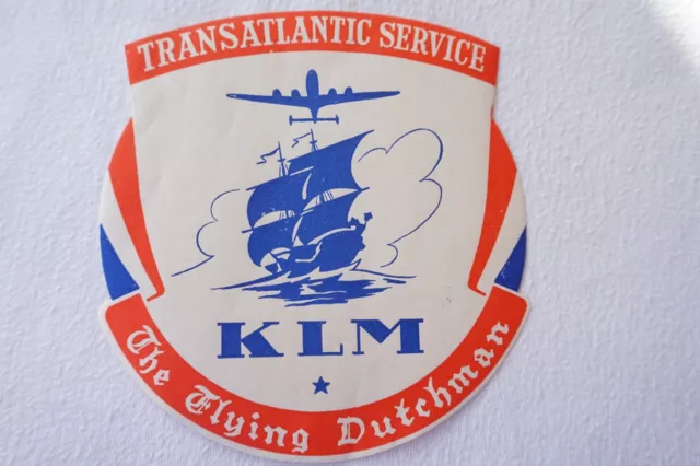 KLM Transatlantic The Flying Dutchman Air Lines Airline Luggage Label